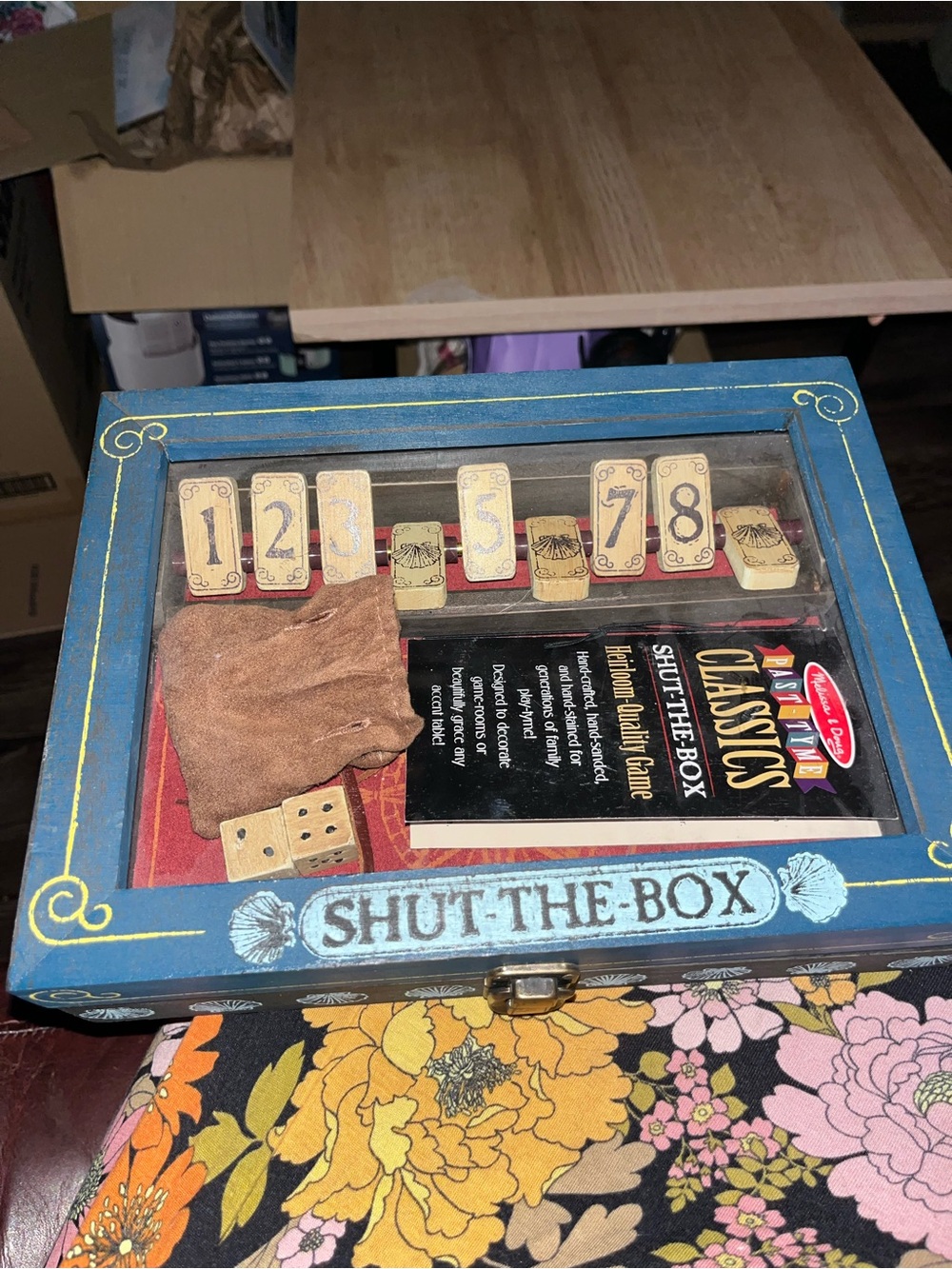 Melissa & Doug Blue Shut-The-Box Wooden Game